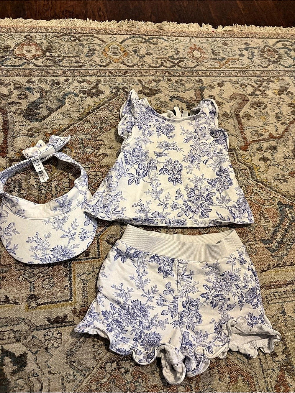 Janie and Jack Girls 6tFloral Top & Ruffle Shorts Set